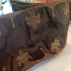 Brown Wired Satin Silk Boudoir Ribbon 4” x 10 Yards